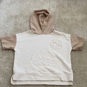 Rylee + Cru hooded raglan contrast tee Sun sand surf 2-3y